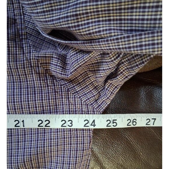 Van Heusen Mens Purple Plaid Long-Sleeve Button-Down Shirt Size XL Cotton Blend - Picture 6 of 8